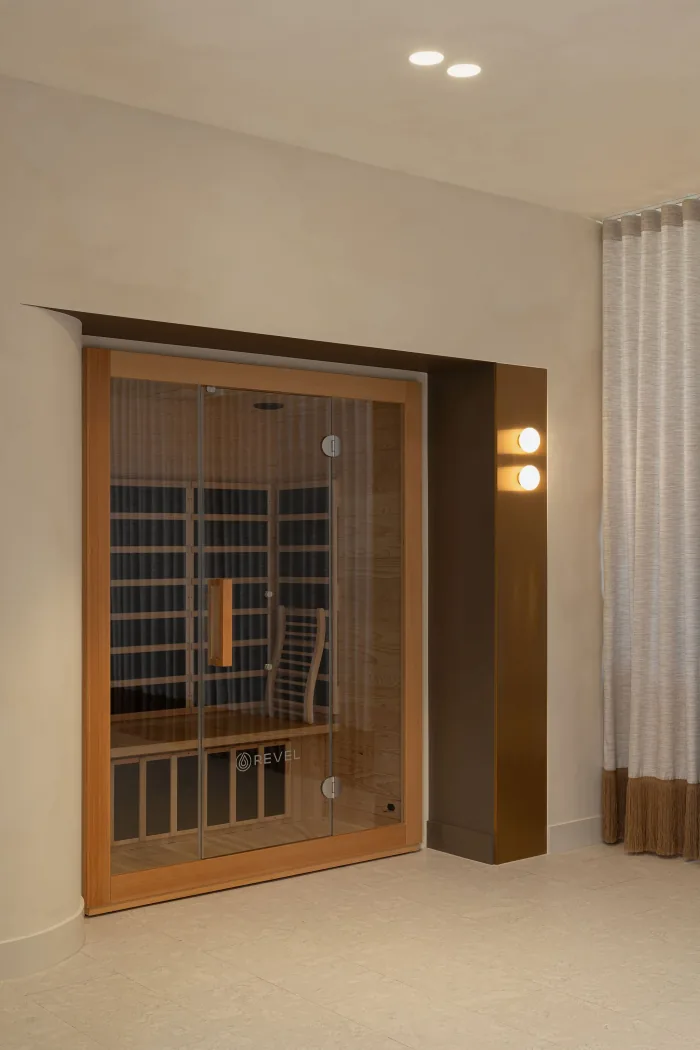 The infrared sauna at ZOEI, included only in Full House.